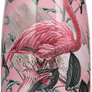 botella térmica flores rosas y flamenco