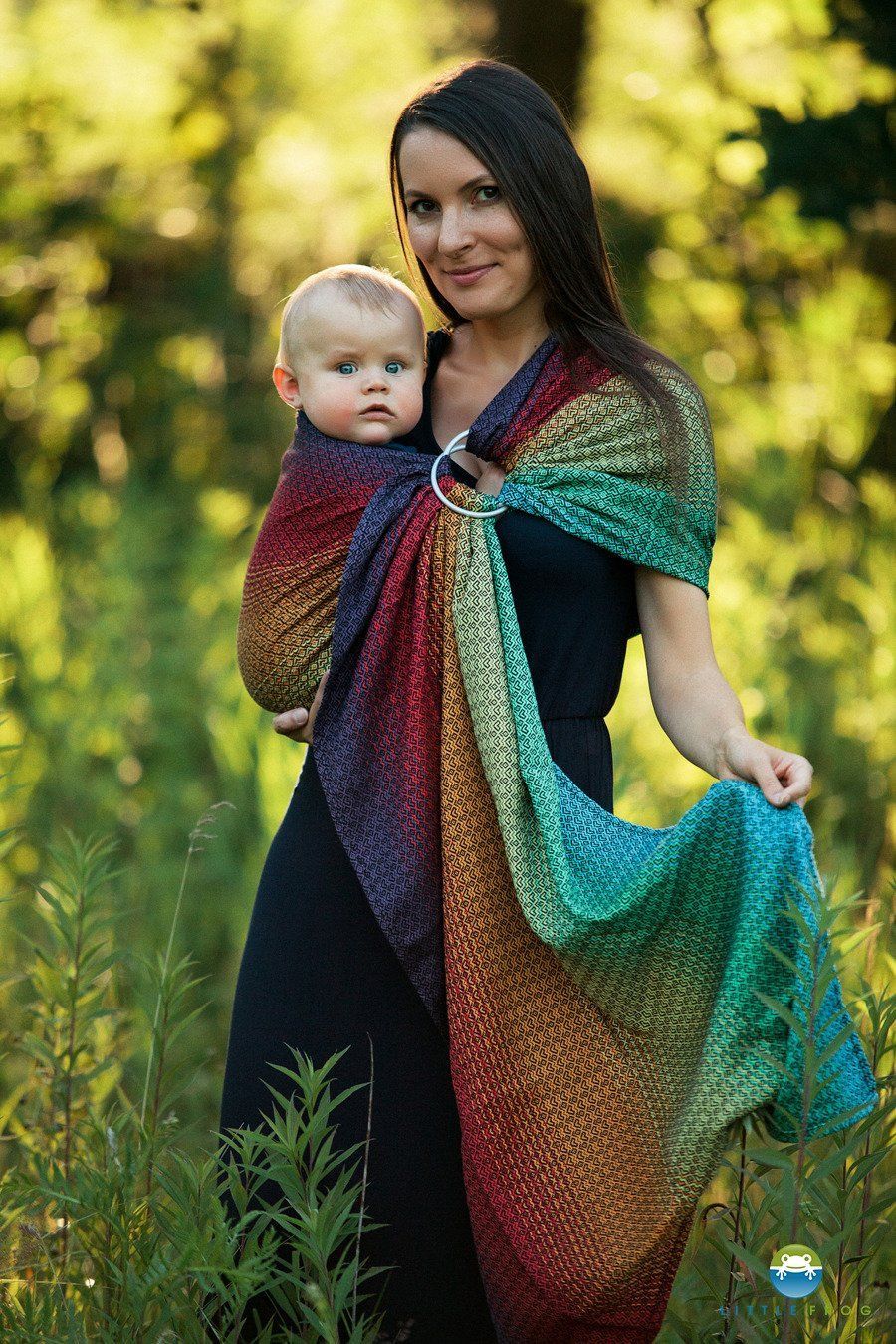 Bandolera Jacquard / LITTLE FROG / Lovely Black Rainbow - talla S