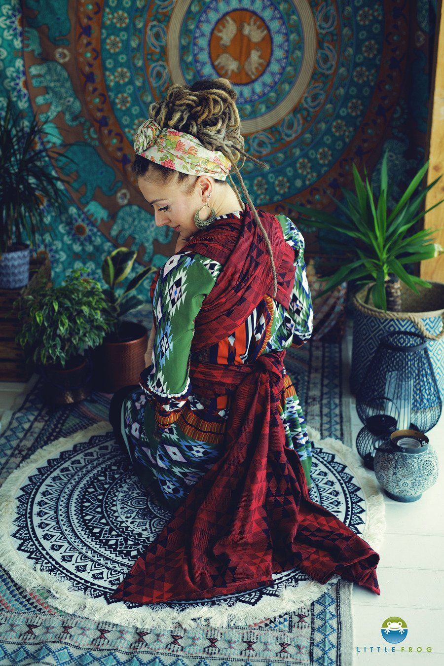 Fular tejido Jacquard / LITTLE FROG / Ruby Illusion - talla 6