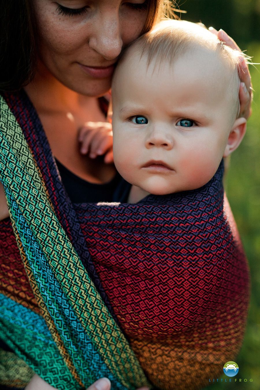 Fular tejido Jacquard/ LITTLE FROG / Lovely Black Rainbow - talla 6