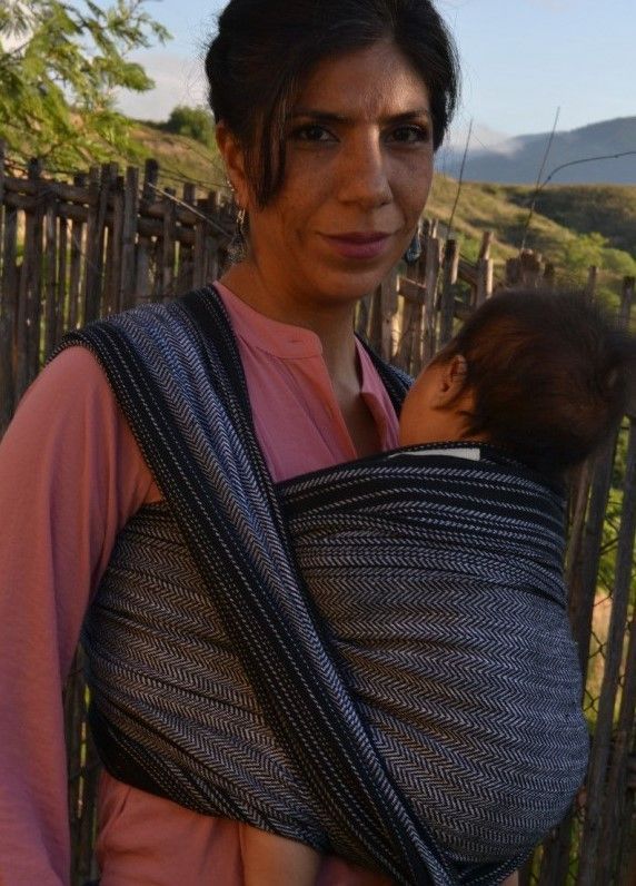Fular tejido Sarga / INDAJANI / Lasto Negro - talla 6