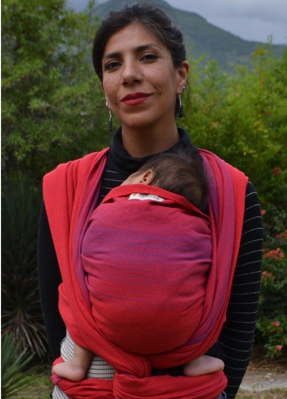 Fular tejido Tafetán / INDAJANI / Balaj Rojo - talla 6