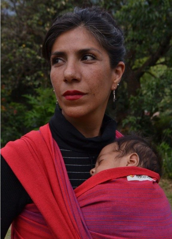 Fular tejido Tafetán / INDAJANI / Balaj Rojo - talla 6