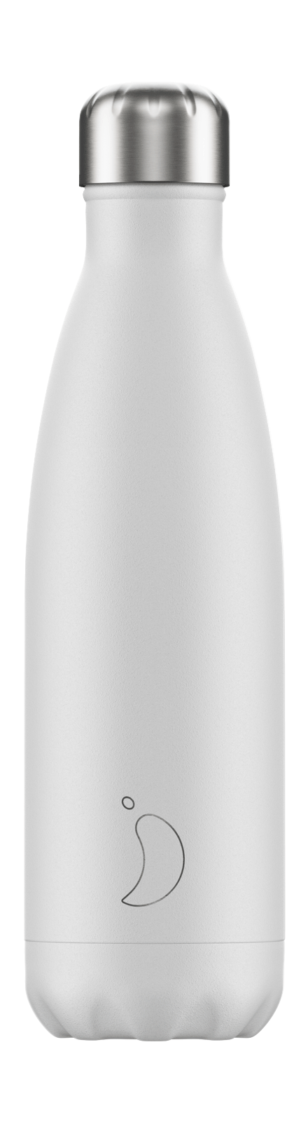 botella de acero inoxidable de color blanco mate 500 ml. de capacidad