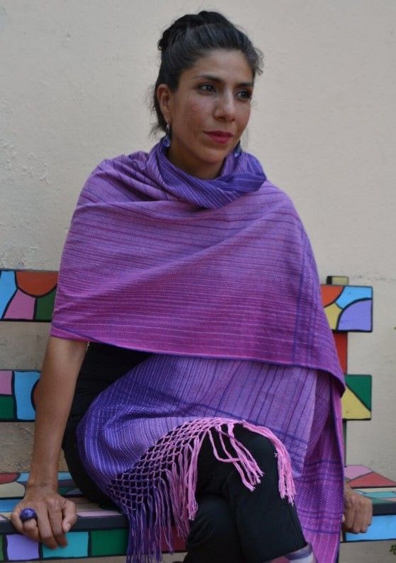Rebozo Tafetán / INDAJANI / Balai Lila- Talla M