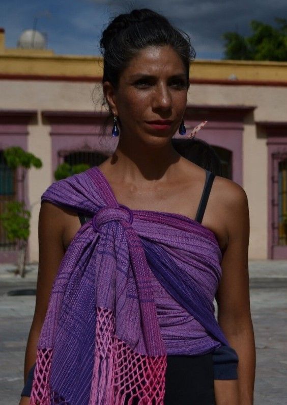 Rebozo Tafetán / INDAJANI / Balai Lila- Talla M