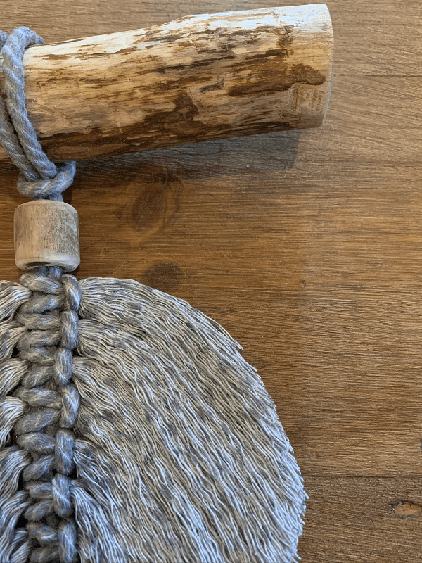 Artesanas / ilO handmade / Hoja Macramé Grande Gris