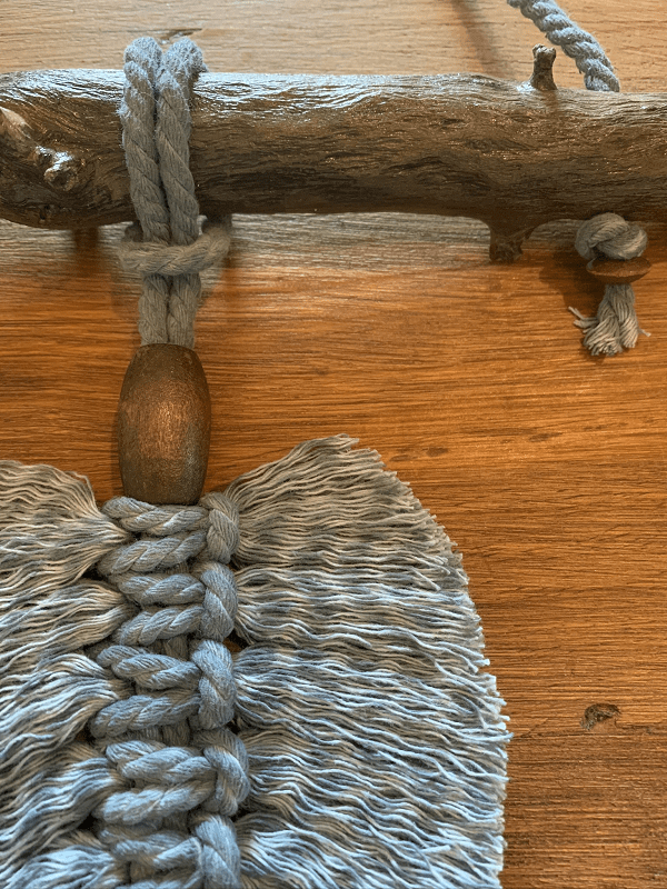 Artesanas / ilO handmade / Hoja Macramé Pequeña Azul