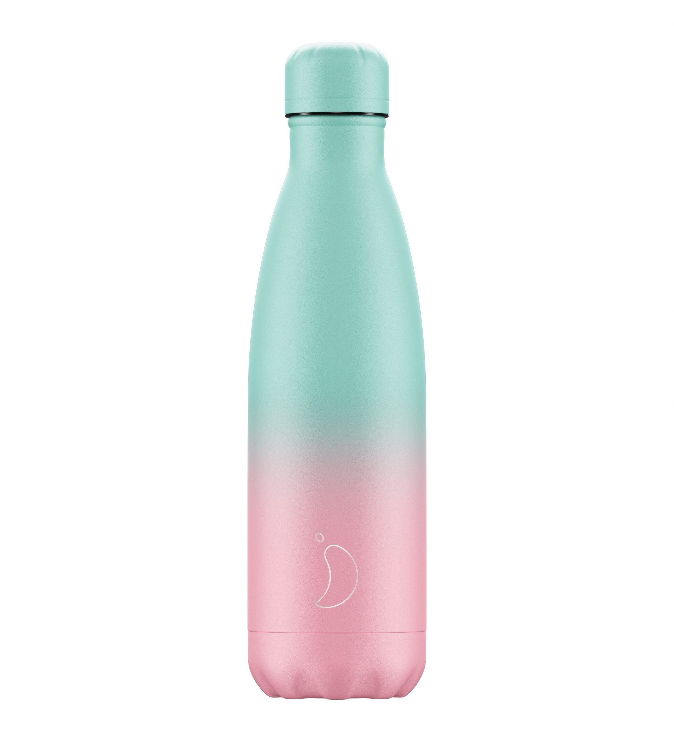 botella térmica reutilizable modelo Gradient Pastel marca Chilly color rosa y menta degradado