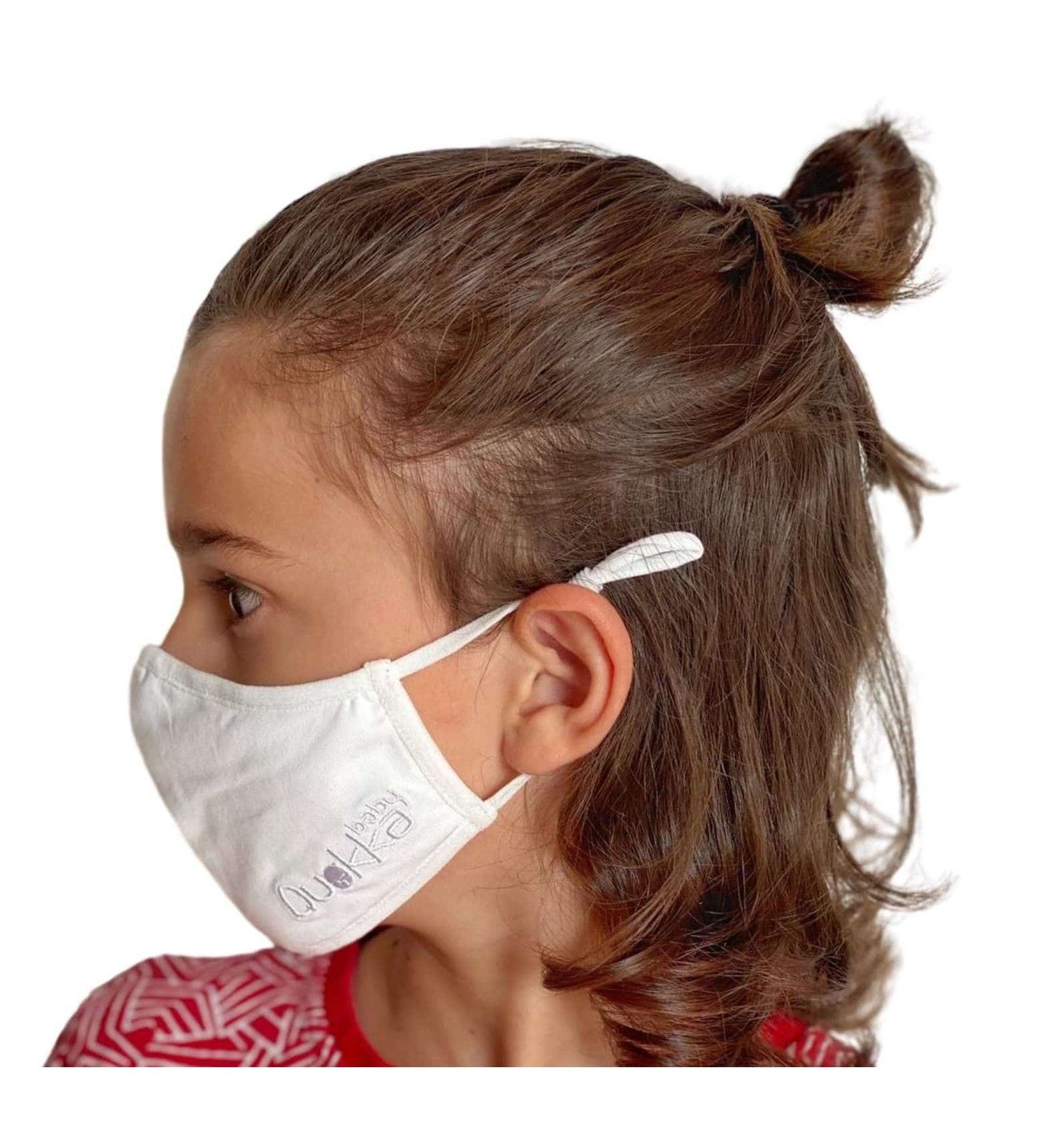 Mascarilla Higiénica Antibacterial / QUOKKABABY - SILVADUR / Infantil Blanca