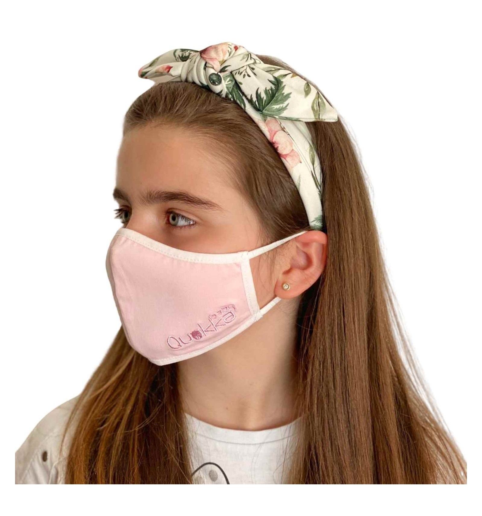 Mascarilla Higiénica Antibacterial / QUOKKABABY - SILVADUR / Infantil Rosa