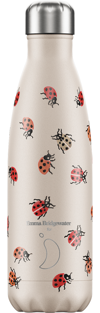 botella chilly´s reutilizable acero mariquitas